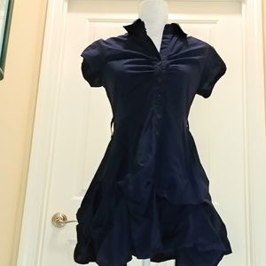 COPY - Navy blue ruffle dress - ITEM IS Reserved